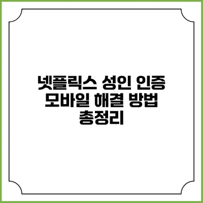 넷플릭스 성인 인증 모바일 해결 방법 총정리