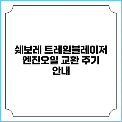 쉐보레 트레일블레이저 엔진오일 교환 주기 안내