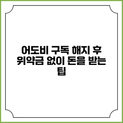 어도비 구독 해지 후 위약금 없이 돈을 받는 팁
