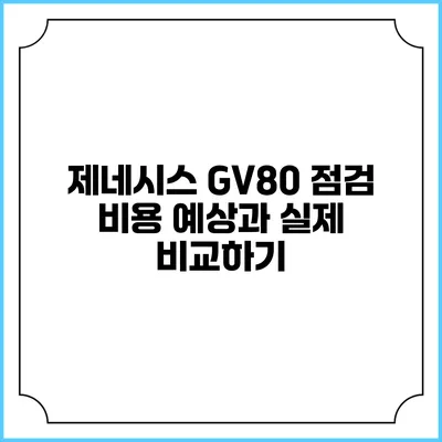 제네시스 GV80 점검 비용 예상과 실제 비교하기