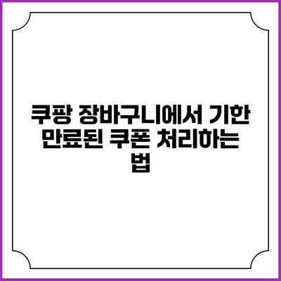 쿠팡 장바구니에서 기한 만료된 쿠폰 처리하는 법